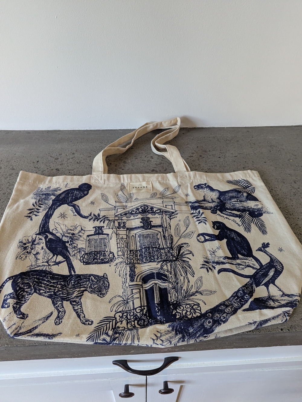 Sezane Animal Print Tote